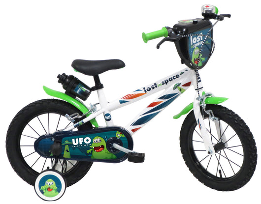 Bicicletta per Bambino 14" 2 Freni  Ufo Bianca/Verde