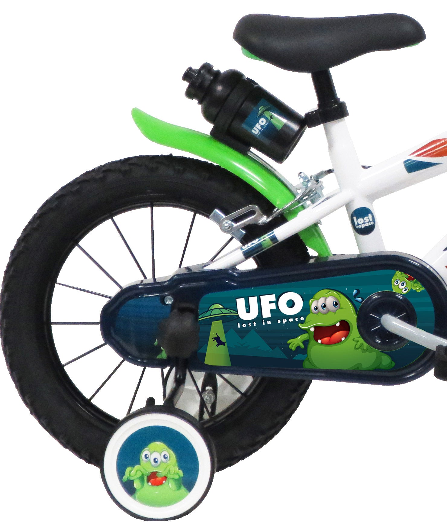 Bicicletta per Bambino 14" 2 Freni  Ufo Bianca/Verde