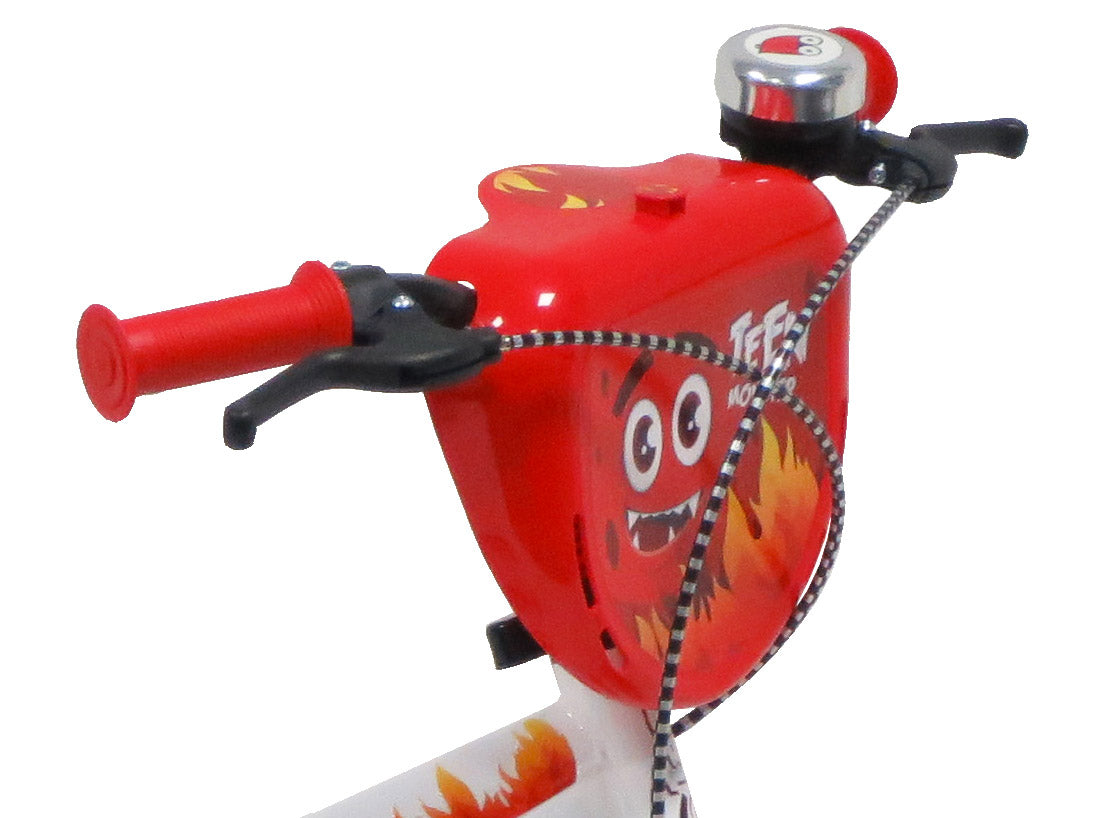 Bicicletta per Bambino 14" 2 Freni  Teen Monster Bianca/Rossa