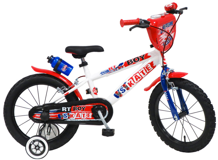 Bicicletta per Bambino 16" 2 Freni  Rt-Boy Skate Bianca