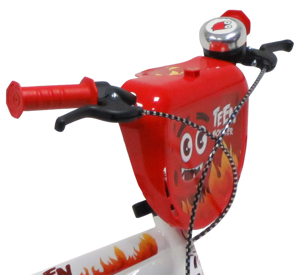 Bicicletta per Bambino 16" 2 Freni  Teen Monster Bianca/Rossa