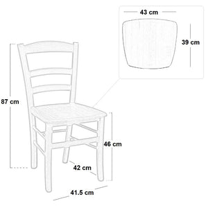 Sedia legno paesana con seduta in legno noce scuro x 2 