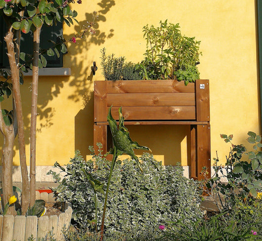 Giardiniera per Fiori e Piante Rialzata 81x44xh80 cm in Legno FSC Castagno