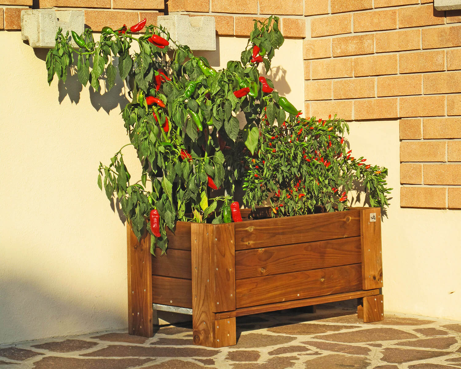 Giardiniera per Fiori e Piante a Terra 81x36xh40 cm in Legno FSC Castagno