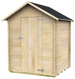 Casetta Box da Giardino per Attrezzi 146x130 cm con Porta Singola Cieca in Legno Naturale