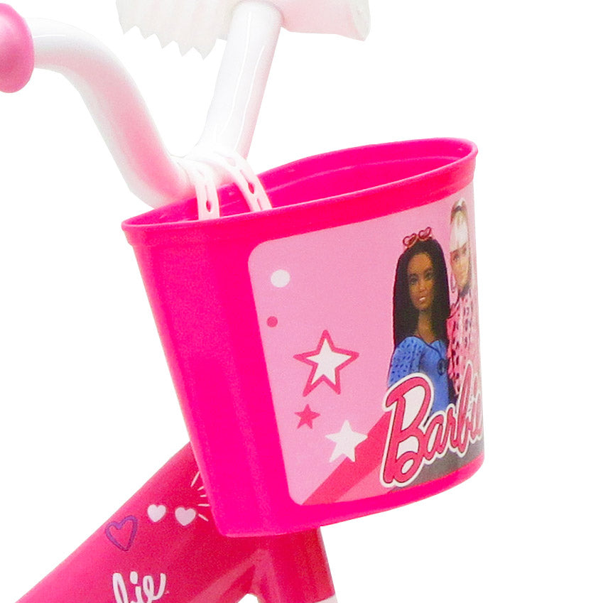 Bicicletta per Bambina 10” Senza Freni Gomme in EVA Barbie Rosa