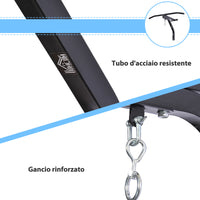 Staffa di supporto per sacco da boxe con barra per trazioni 93x47x51 cm  Nero