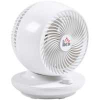 Ventilatore da Tavolo 3 Velocità 27x27x34 cm Oscillazione 70° e Inclinazione 90° Bianco e Nero