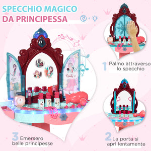 Set Toeletta con Sgabello per Bambini con Luci Musica e Accessori