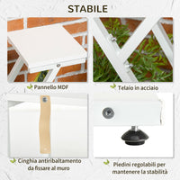 Scaletta Portavasi a 4 Livelli per Interni ed Esterni 50,5x24x81 cm in MDF e Acciaio Bianco