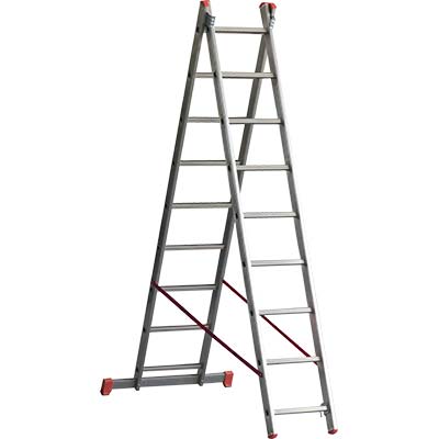 Scala parallela 2 rampe orange 2 marchetti alluminio en 131 h.cm 240/400 pioli 2x 9 Marchetti 