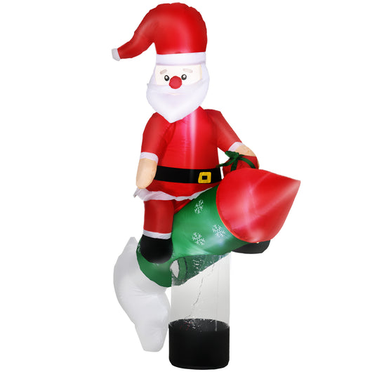 Babbo Natale Gonfiabile 154x76x183 cm con Missile e Luci LED