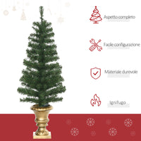 Albero di Natale Artificiale H120 cm 140 Rami con Luci LED Verde