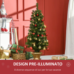 Albero di Natale Artificiale H120 cm 140 Rami con Luci LED Verde