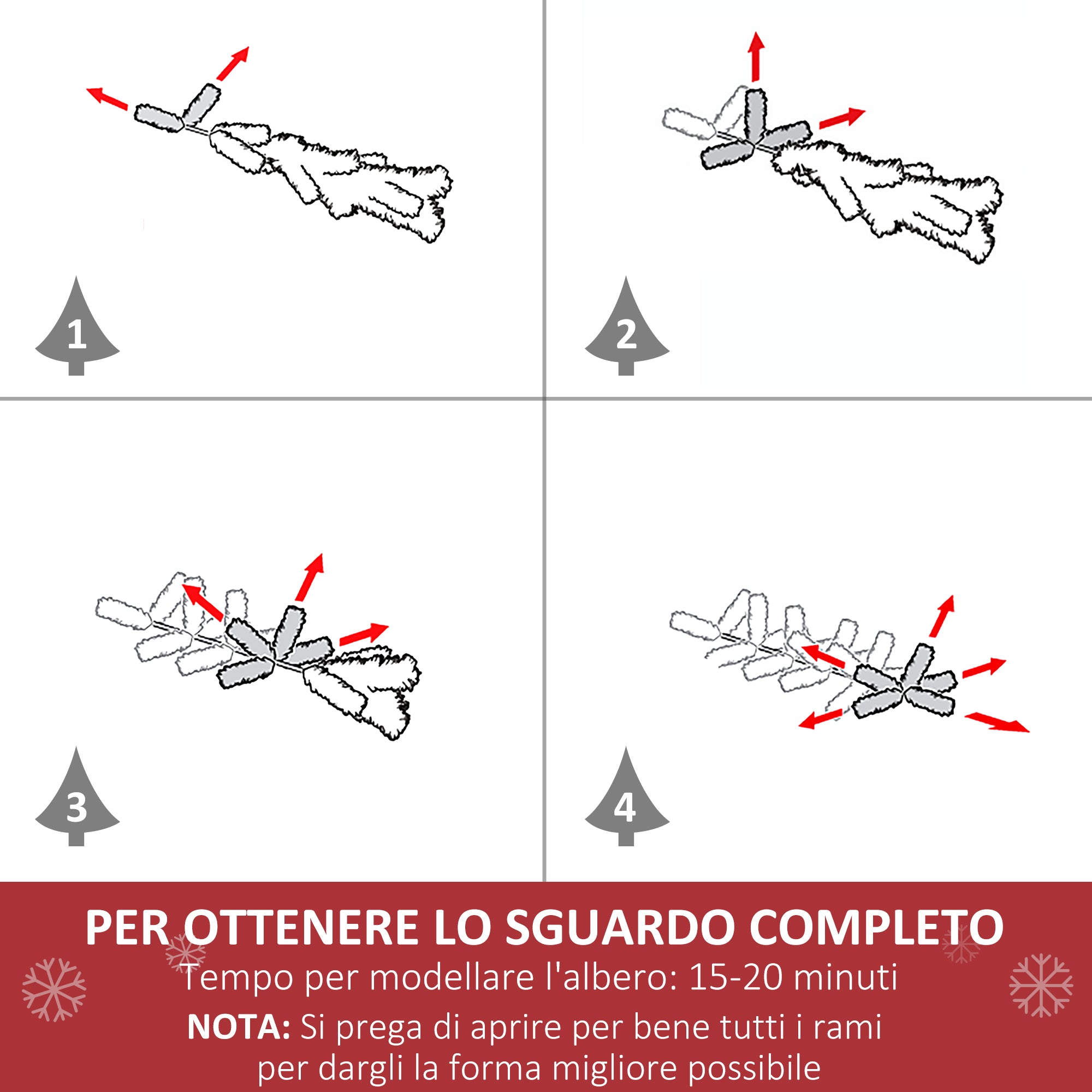 Albero di Natale Artificiale H120 cm 140 Rami con Luci LED Verde