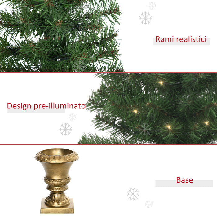 Albero di Natale Artificiale H120 cm 140 Rami con Luci LED Verde