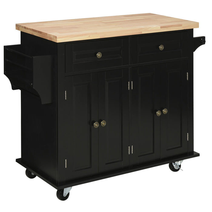 Carrello da Cucina Portavivande con Cassetti 111x44,5x82,5 cm in Legno e MDF Nero