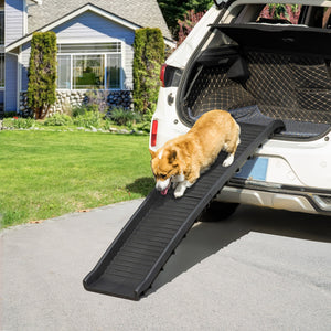 Rampa per Cani per Bagagliaio Auto 155x39x14 cm in Polipropilene Antiscivolo Nero