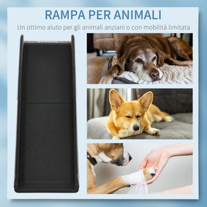 Rampa per Cani per Bagagliaio Auto 155x39x14 cm in Polipropilene Antiscivolo Nero