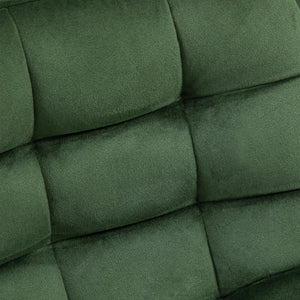 Set 2 Sgabelli da Bar con Schienale e Poggiapiedi 45x47x88 cm in Metallo e Velluto Verde