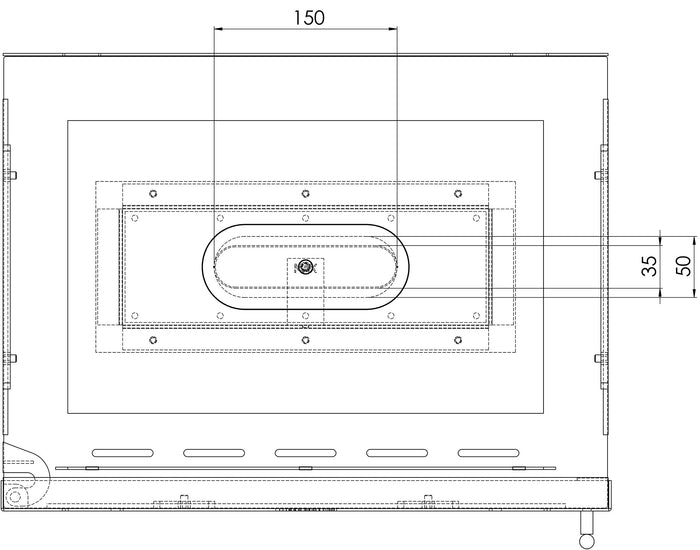 Camino a Bioetanolo da Pavimento 50x110x37,5 cm Incoza 3 Nero con Vetro