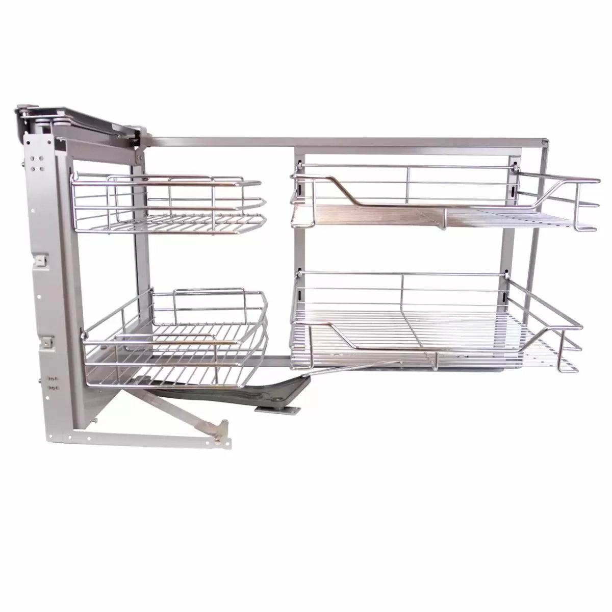 Set 4 Cestelli in Acciaio Inox per Mobile ad Angolo Cieco 90-100 cm Mano Sinistra