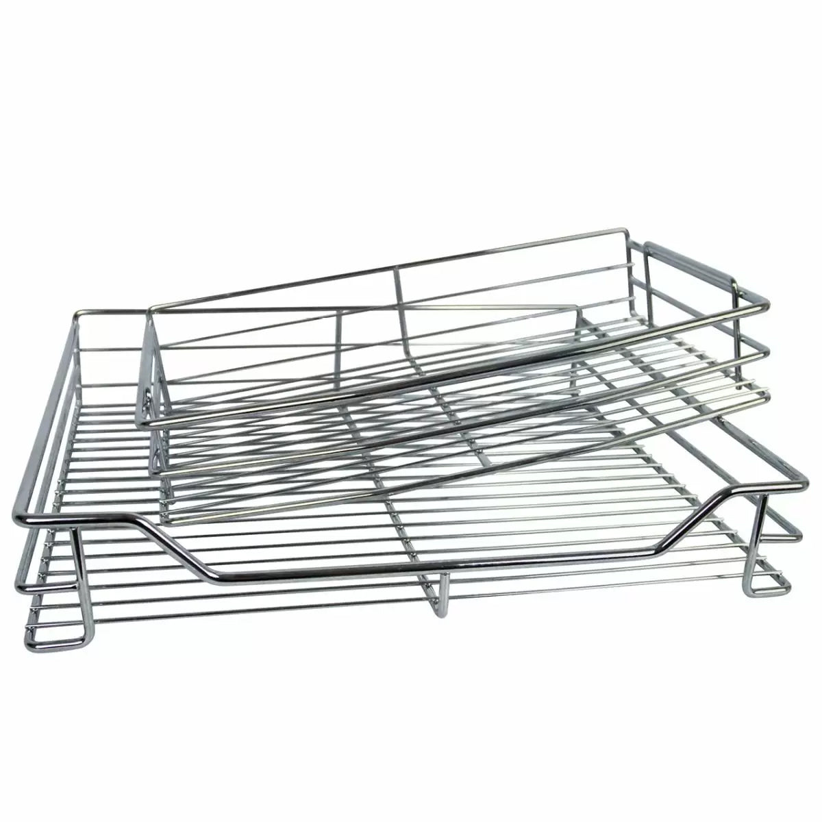 Set 4 Cestelli in Acciaio Inox per Mobile ad Angolo Cieco 90-100 cm Mano Destra