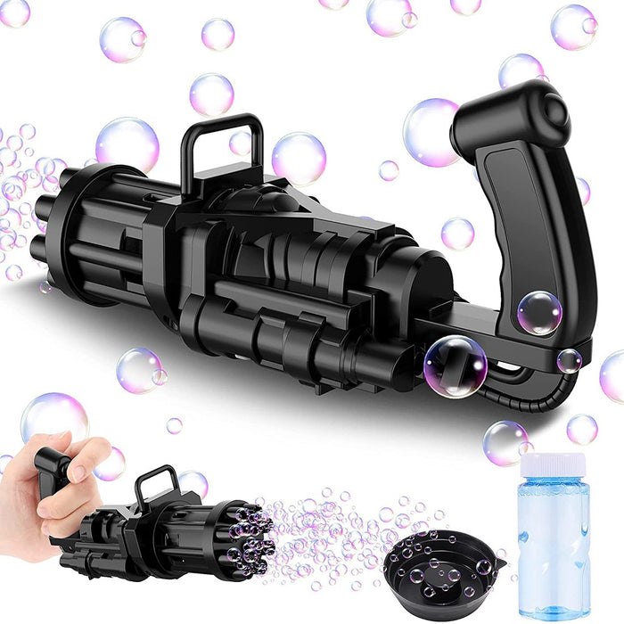 Pistola Bolle di Sapone Automatica Ba Batterie Bubble Gun Nero