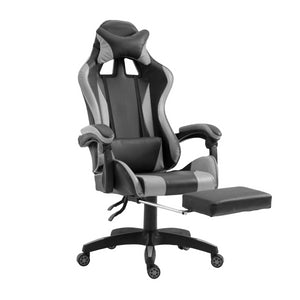 Sedia Gaming con Poggiapiedi in Similpelle Grigio