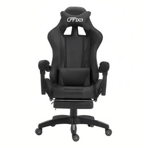 Sedia Gaming con Poggiapiedi in Similpelle Nero