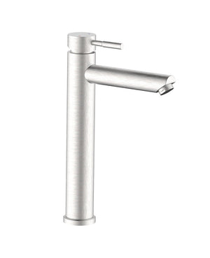 Miscelatore lavabo alto in acciaio inox