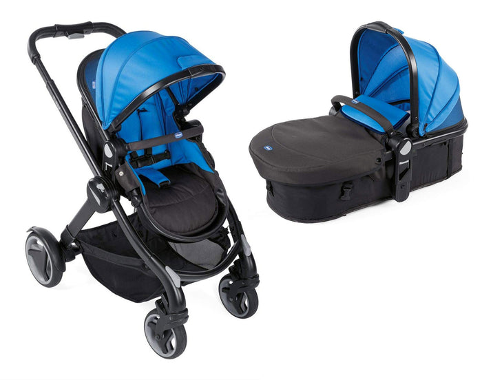 Passeggino Carrozzino 2 in 1 per Bambini Chicco Fully Blu