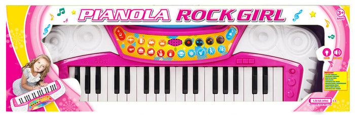 Pianola 37 Tasti con Mp3 e Registratore Rock Girl Rosa