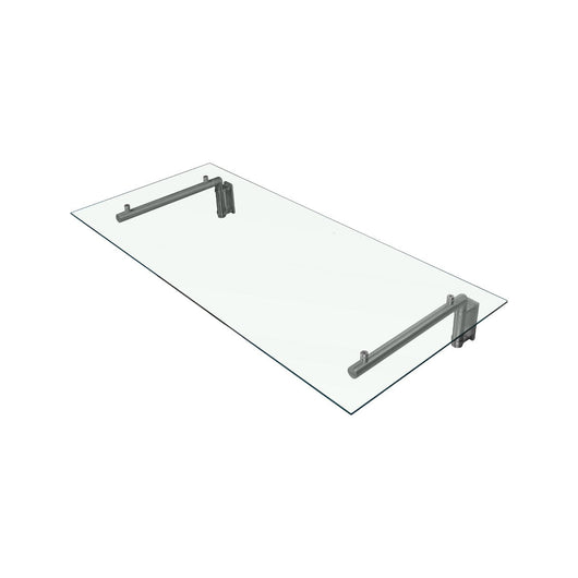 Tettoia in Vetro 120 x 80cm con Staffe in Acciaio Inossidabile per Porte Esterne