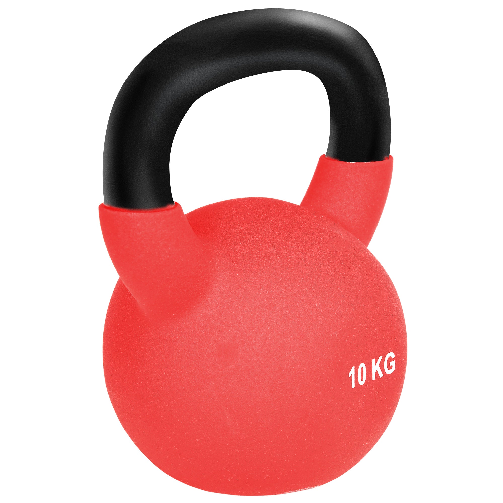 Kettlebell 10 Kg 19x12x22 cm in Metallo e Neoprene Rosso