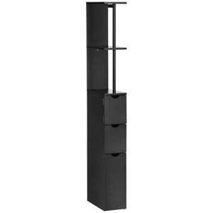 Mobile a Colonna 15x33x136 cm in Legno Nero