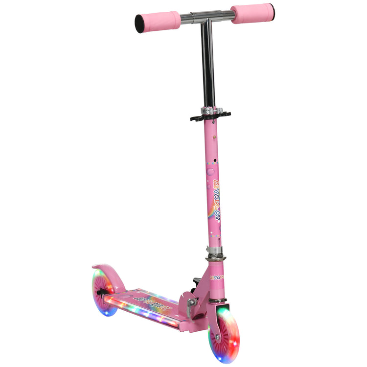 Monopattino 2 Ruote Pieghevole per Bambini Altezza Regolabile 63-76 cm Rosa