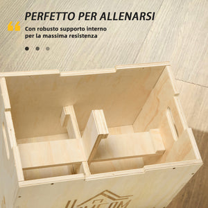 Plyo Box 3 Altezze 61x51x76 cm in Legno Naturale