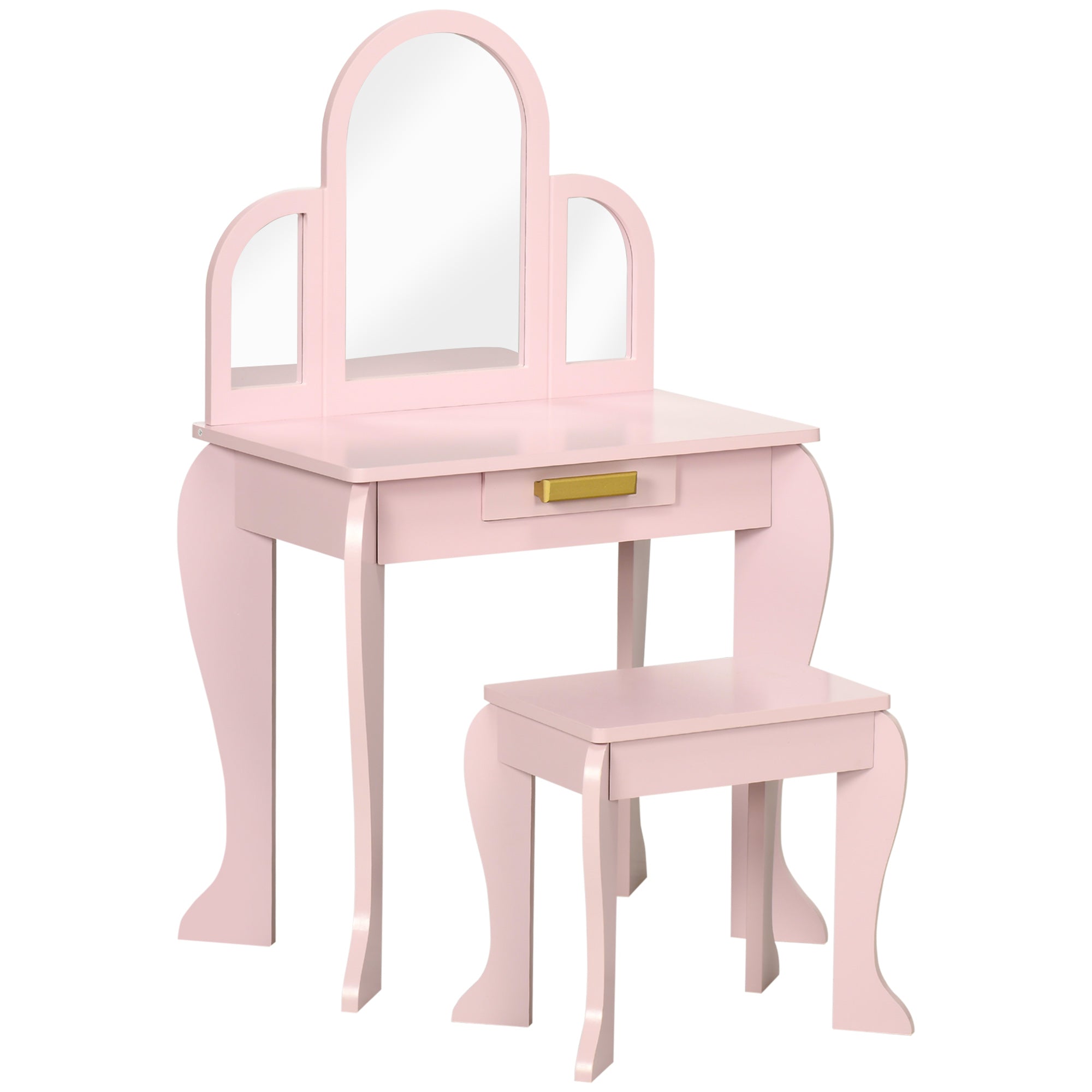 Specchiera Giocattolo per Bambini 52x32x85 cm in MDF e Acrilico Rosa