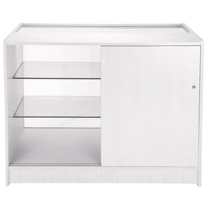 Bancone K1200 Bianco da Negozio e Reception Elegante Solido Robusto con Ripiani