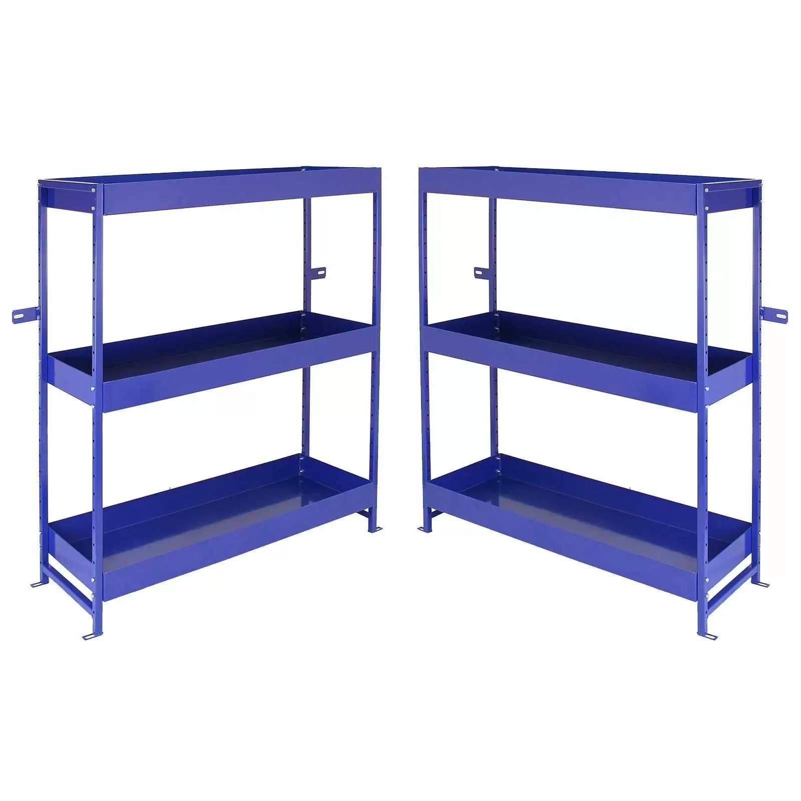 Set 2 Scaffali per Van Furgone 116,5x115x34,8 cm in Acciaio Senza Bulloni Blu