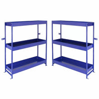 Set 2 Scaffali per Van Furgone 116,5x115x34,8 cm in Acciaio Senza Bulloni Blu