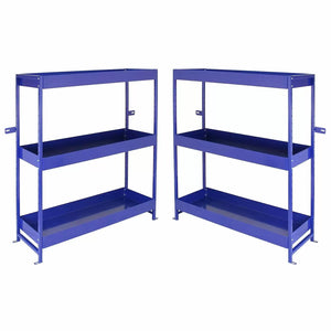 Set 2 Scaffali per Van Furgone 116,5x115x34,8 cm in Acciaio Senza Bulloni Blu