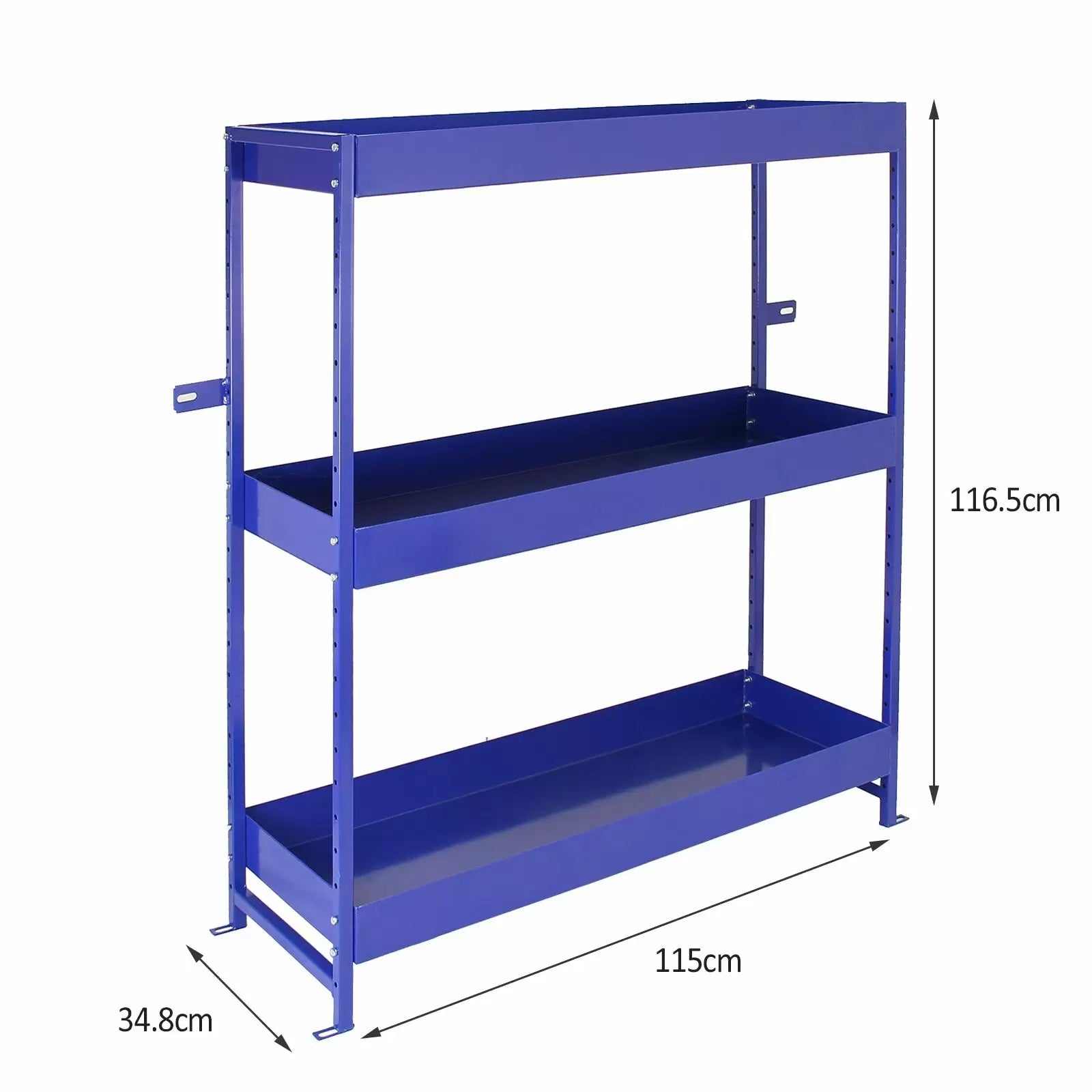 Set 2 Scaffali per Van Furgone 116,5x115x34,8 cm in Acciaio Senza Bulloni Blu