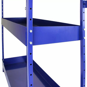 Set 2 Scaffali per Van Furgone 116,5x115x34,8 cm in Acciaio Senza Bulloni Blu