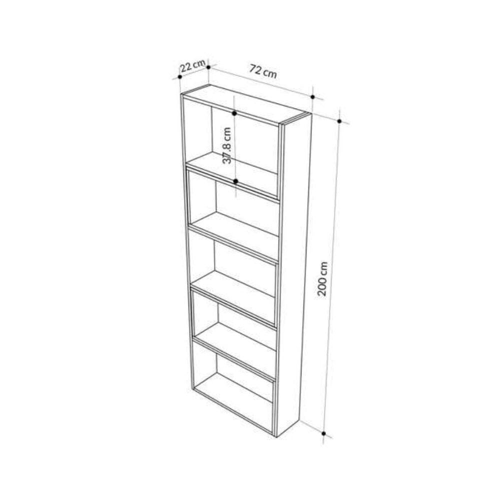 Libreria 72x22x200 cm Wish estensibile angolare antracite