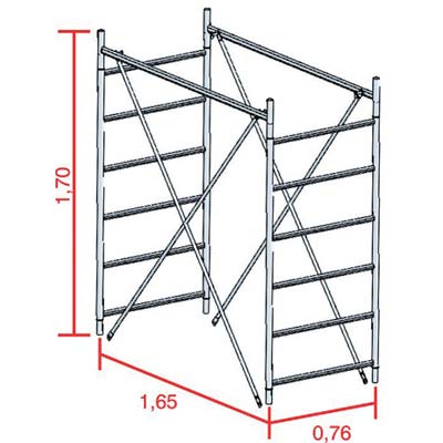 Alzata x trabattello grim eu 75 marchetti cm 165x76 h. cm 170 Marchetti 