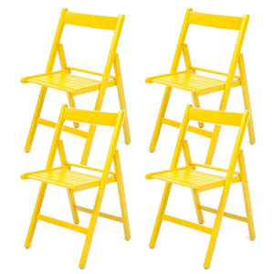 Set 4 Sedie pieghevole 42,5x47,5x79 cm Penelope in legno giallo