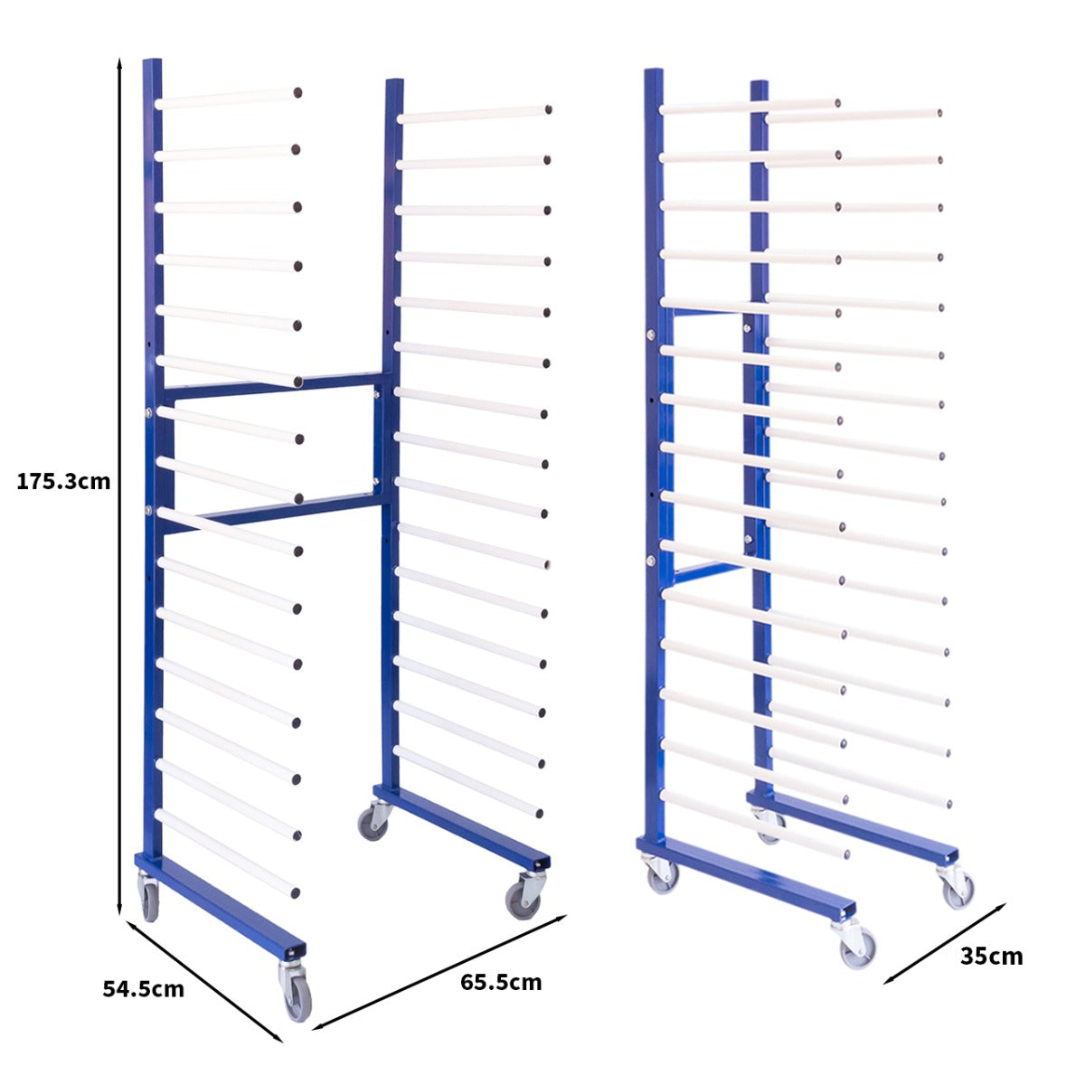 Rastrelliera Verniciatura Carrello per Essiccatura Vernici 15 Supporti 300 kg