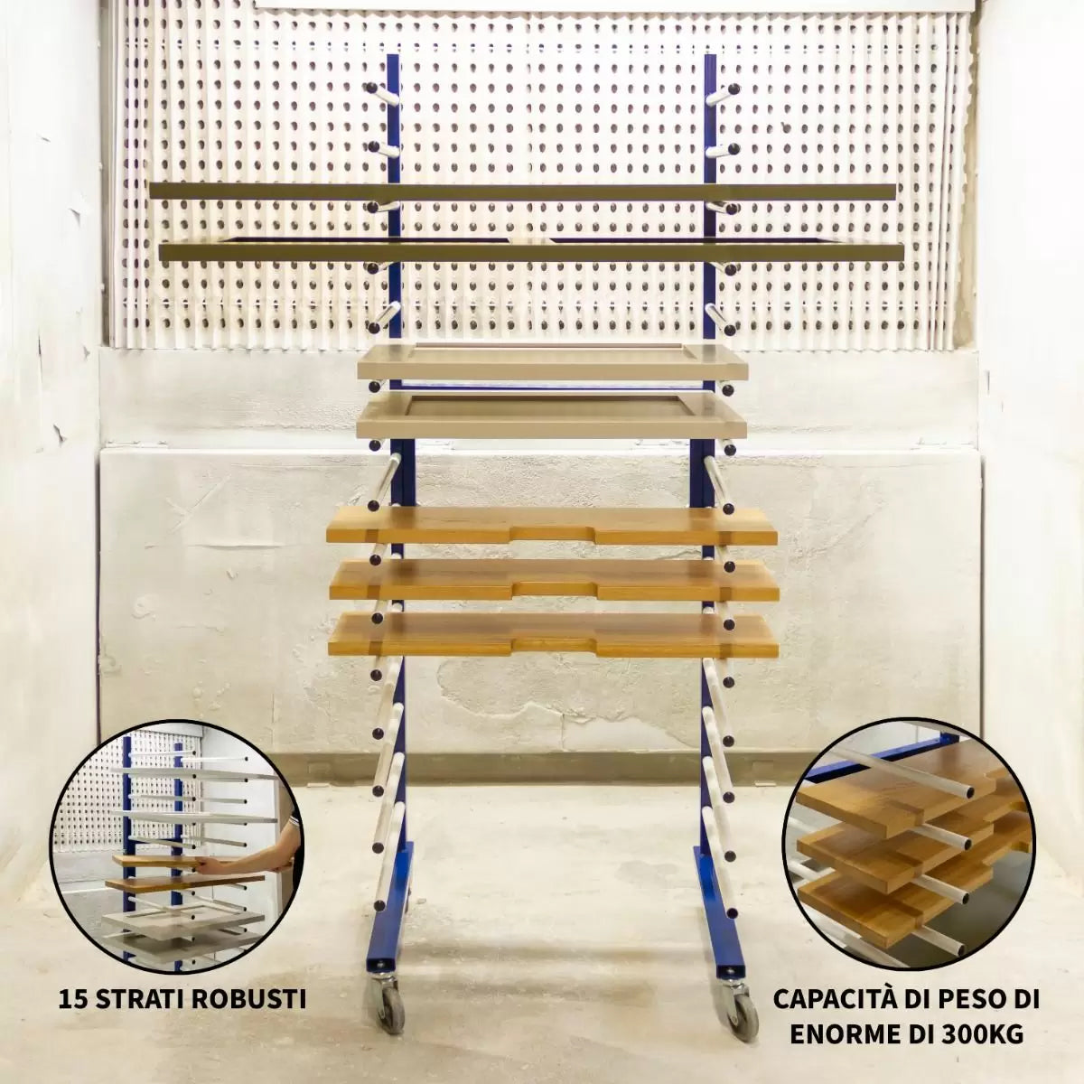 Rastrelliera per Essicazione Vernice 35-65,5x175,3x54,5 cm in Acciaio